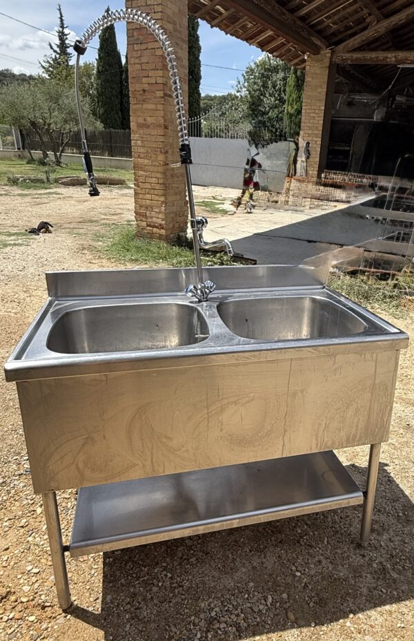 Plonge inox 2 bacs